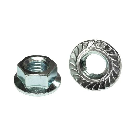 Picture of Brighton Best 057220 5/16"-18 Hex Flange Nuts Serrated/ Case Hardened Zinc Js500